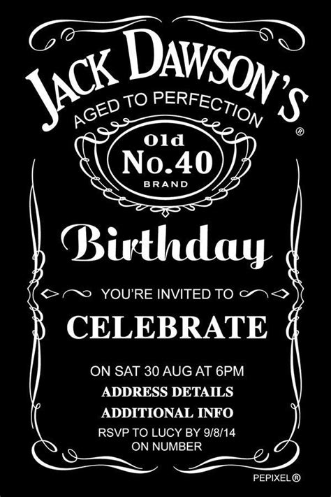 Jack Daniels Invitation Template